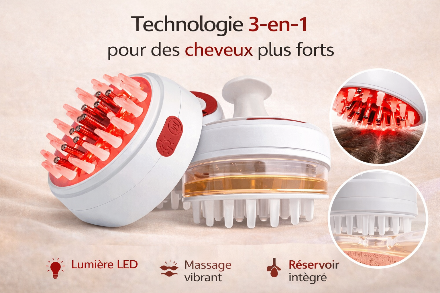 Brosse Chimky + Réservoir à Huile & Luminothérapie